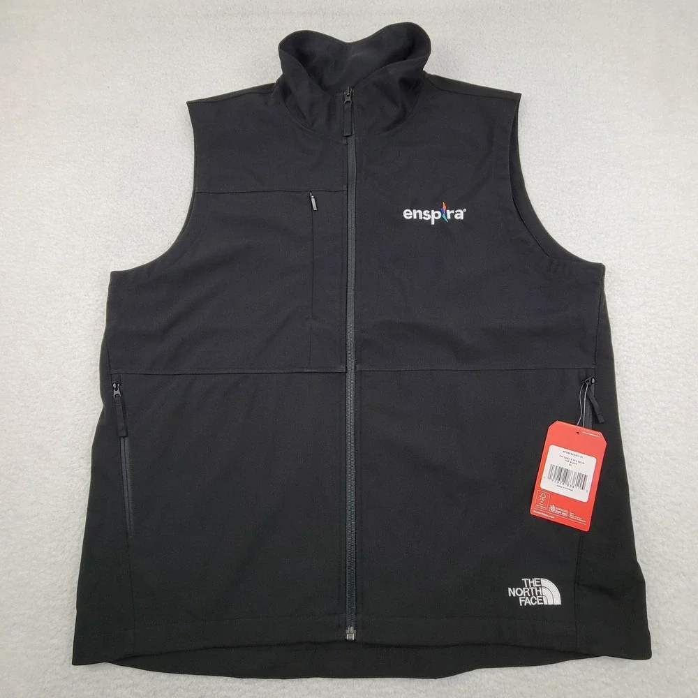 North Face Vest Mens XL Black Castle‎ Rock Softshell Fleece Outdoors Enspira